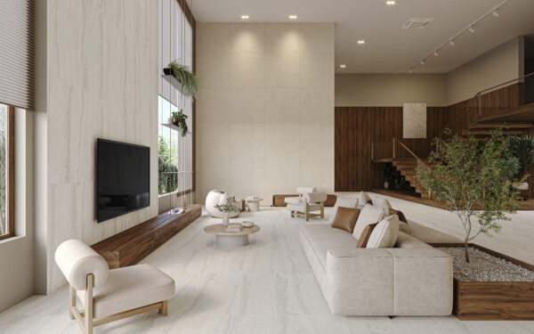Porcelanato Embramaco Master Navona Cream 123X123 Acetinado 123022 - Imagem 2